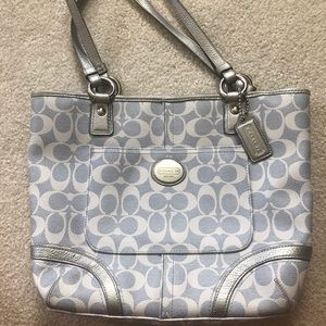 Baby Blue PVC Coach Purse